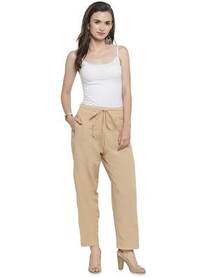 tie front solid flat front trouser - 16702677 - Standard Image - 4