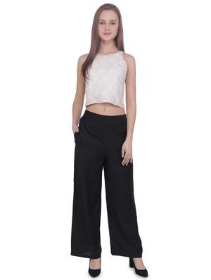 high rise solid palazzo - 16702691 - Standard Image - 4
