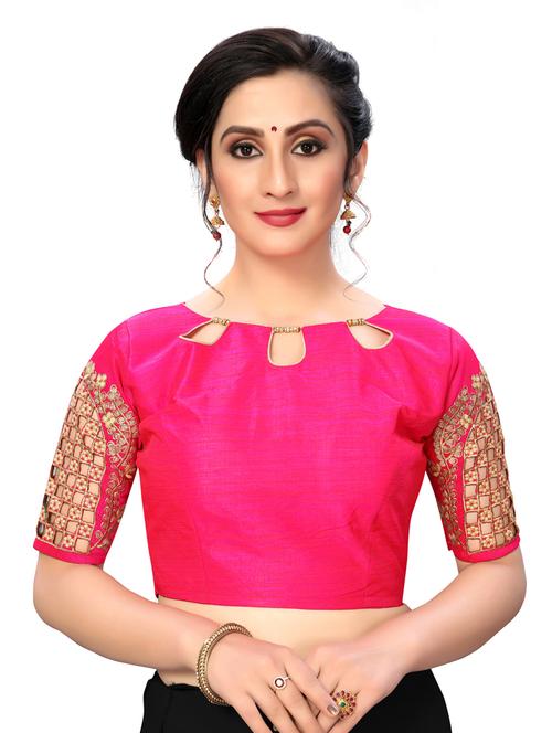 solid embroidered blouse - 16703381 - Standard Image - 1