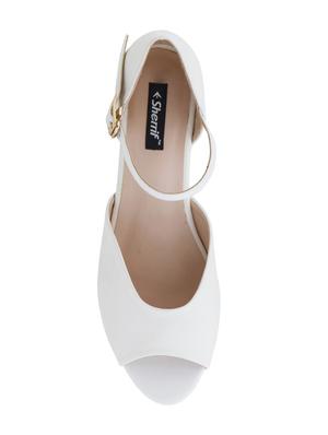 white closed back wedges - 16704218 - Standard Image - 4