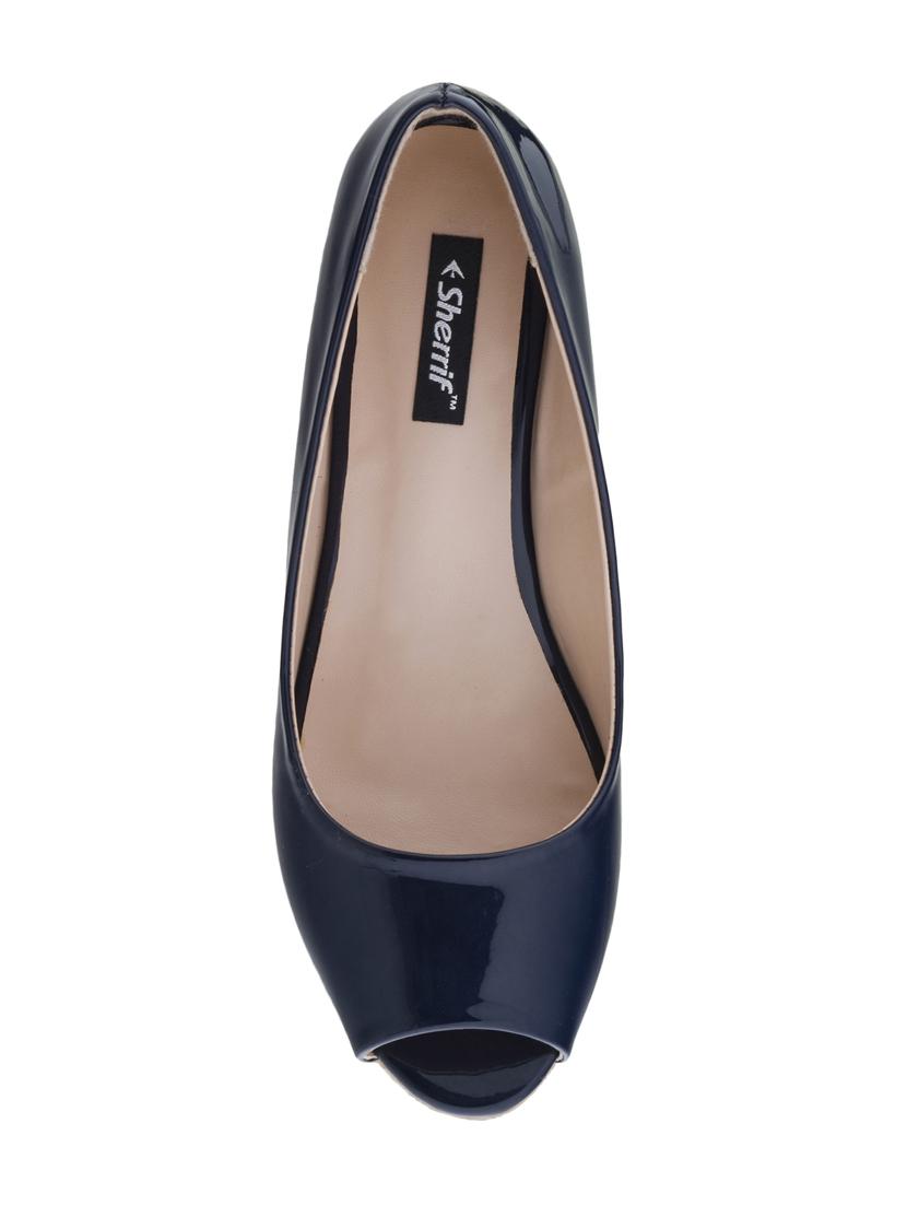 navy slip on wedges - 16704220 - Zoom Image - 4