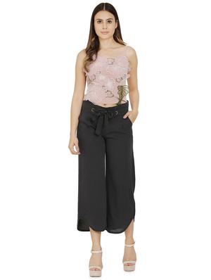 tie up waist wide leg trouser - 16704329 - Standard Image - 4