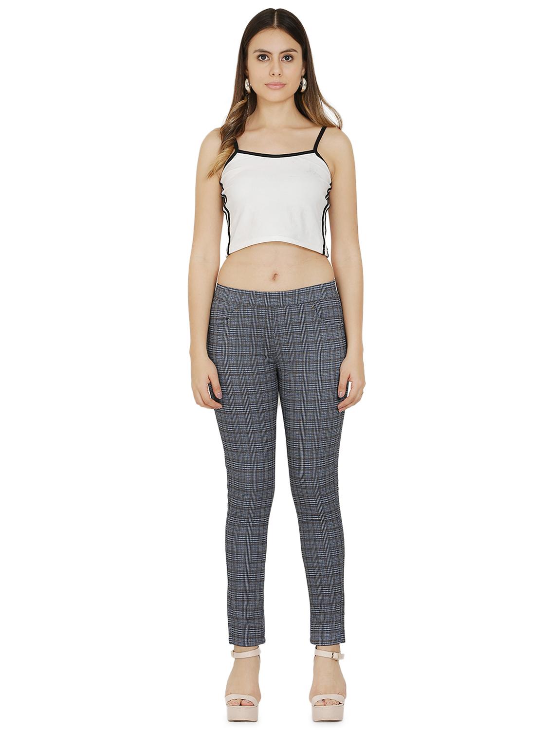 high rise checkered trouser - 16704333 - Zoom Image - 4