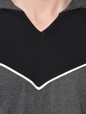 grey color block t-shirt - 16704436 - Standard Image - 4