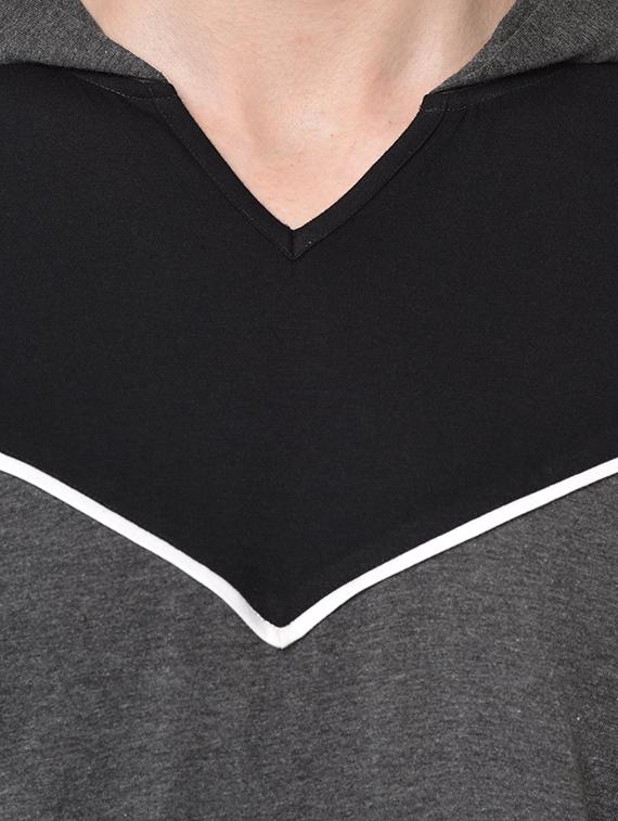 grey color block t-shirt - 16704436 - Zoom Image - 4