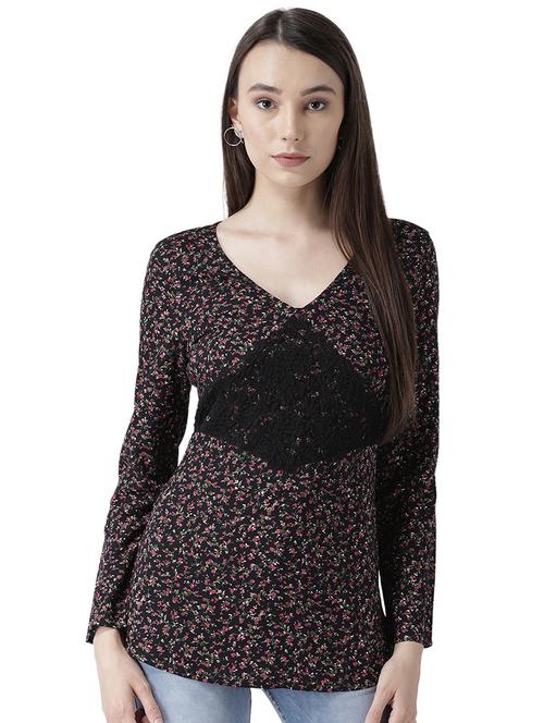 lace panel floral top - 16704482 - Standard Image - 1