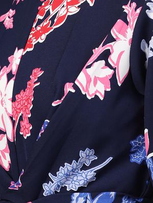 front twist detail floral a-line dress - 16704536 - Standard Image - 4