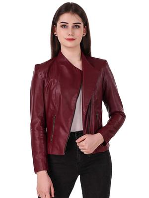 lapel neck leather/leatherette jacket - 16704557 - Standard Image - 4