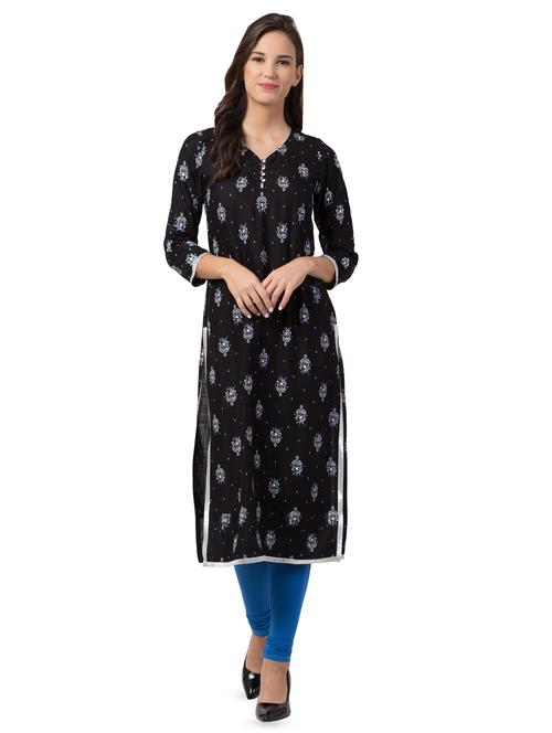 printed straight kurta - 16704614 - Standard Image - 1