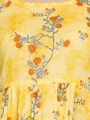 printed flared ethnic dress - 16704751 - Standard Image - 4