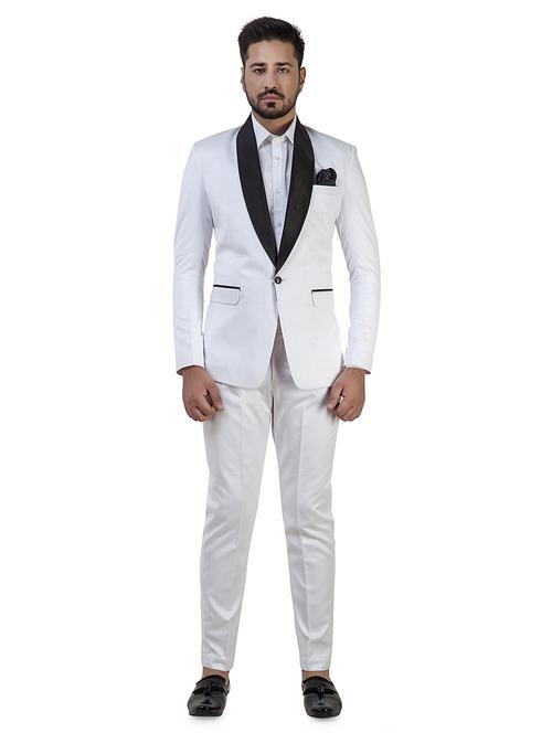 white solid single breasted suit - 16706171 - Very Small Image - 1