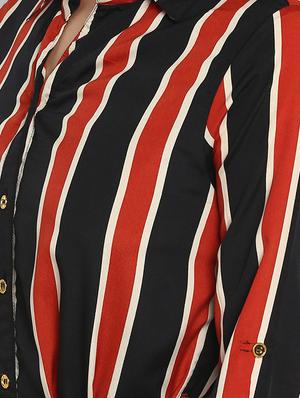 roll up sleeved striped shirt dress - 16706252 - Standard Image - 4