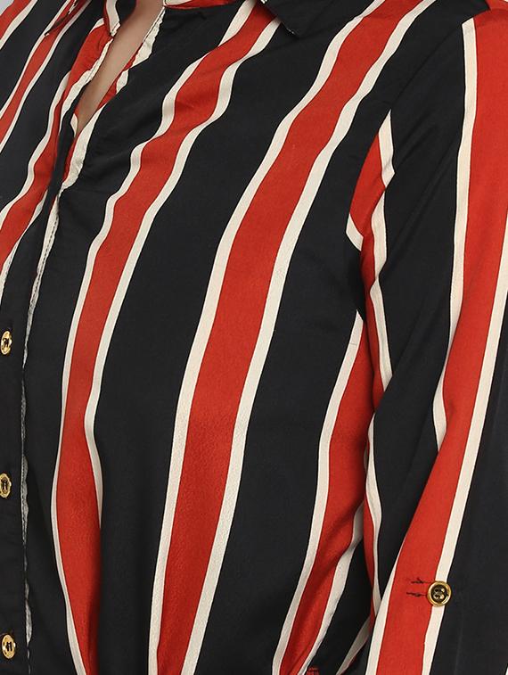roll up sleeved striped shirt dress - 16706252 - Zoom Image - 4