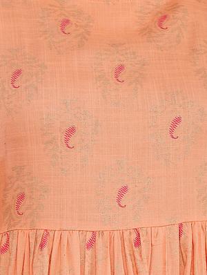 pastel printed flared ethnic dress - 16706329 - Standard Image - 4