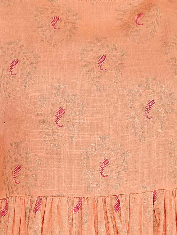 pastel printed flared ethnic dress - 16706329 - Zoom Image - 4
