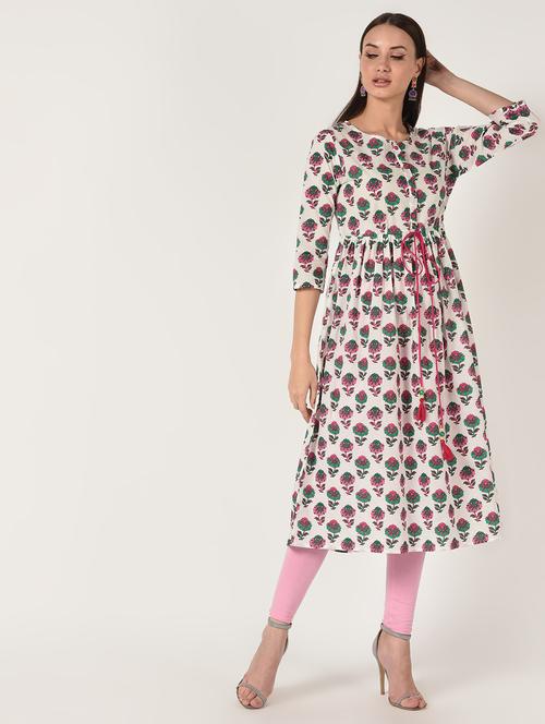 floral flared kurta - 16708021 - Standard Image - 1