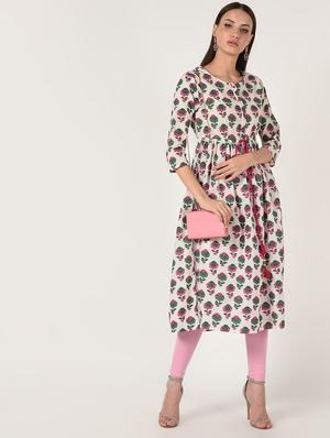 floral flared kurta - 16708021 - Standard Image - 4