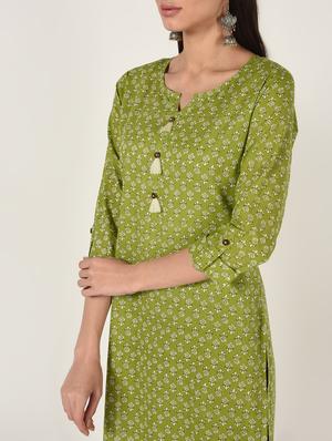 printed straight kurta - 16708025 - Standard Image - 4
