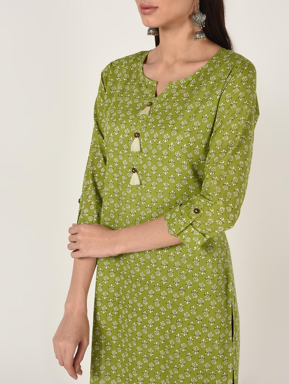 printed straight kurta - 16708025 - Zoom Image - 4