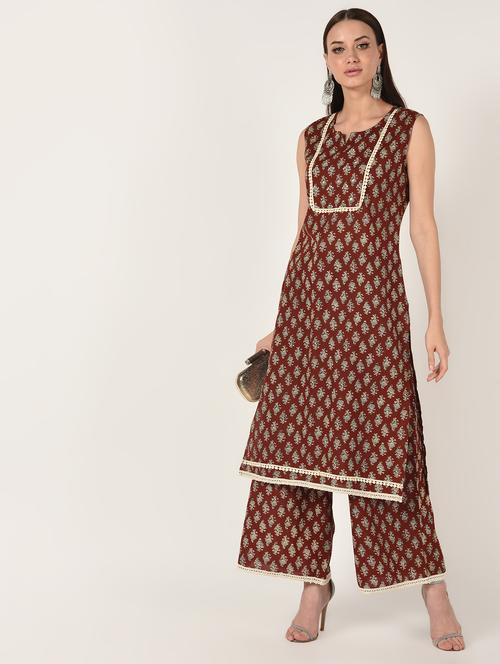 printed kurta palazzo set - 16708030 - Standard Image - 1