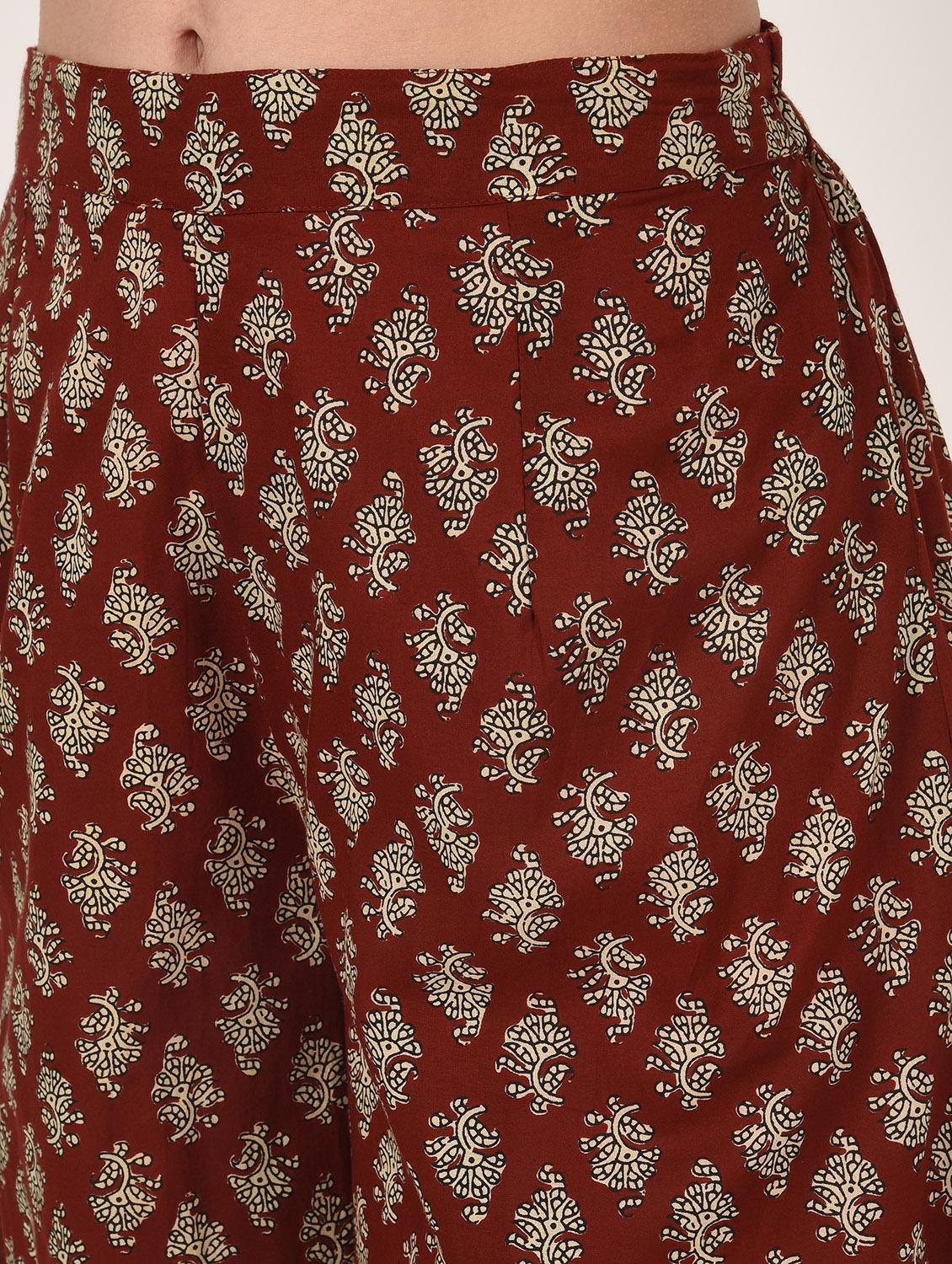 printed kurta palazzo set - 16708030 - Zoom Image - 7