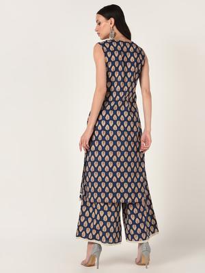 printed kurta palazzo set - 16708031 - Standard Image - 4