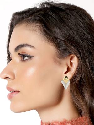 gold metal drop earring - 16708564 - Standard Image - 4