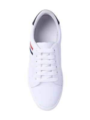white leatherette lace up sneakers - 16708681 - Standard Image - 4