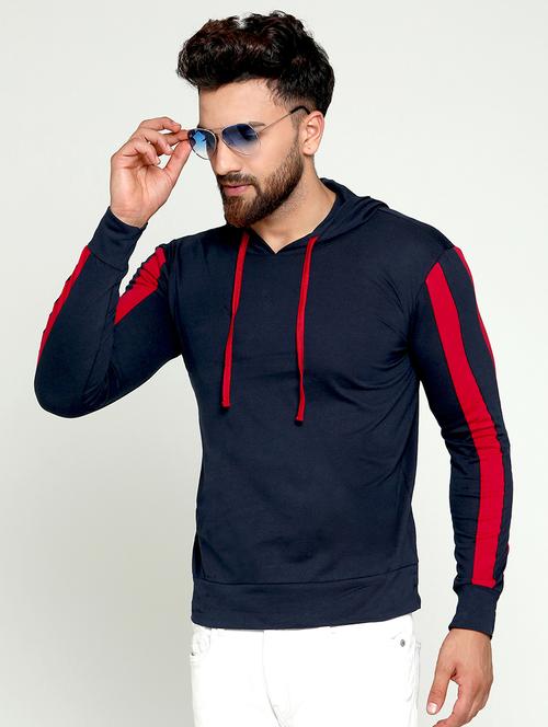 navy blue taped t-shirt - 16708761 - Standard Image - 1