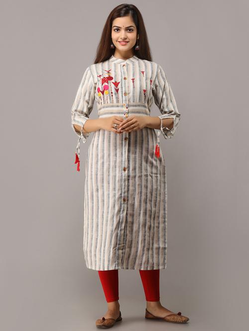 embroidered straight kurta - 16708854 - Very Small Image - 1