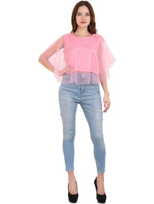 round neck cape sleeved top - 16709330 - Standard Image - 4