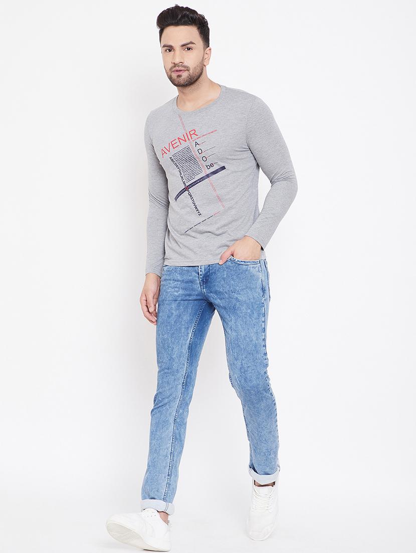 grey typographic chest print t-shirt - 16709391 - Zoom Image - 4