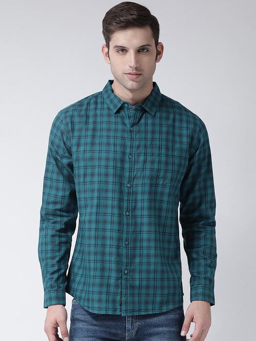 blue checkered casual shirt - 16709412 - Standard Image - 1