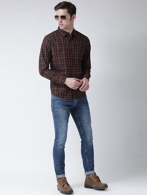 brown checkered casual shirt - 16709413 - Standard Image - 4
