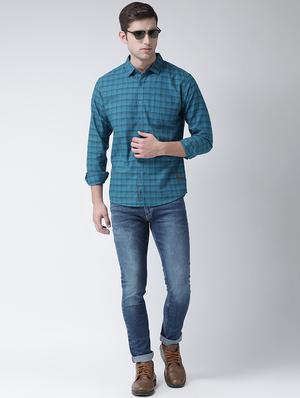 blue checkered casual shirt - 16709414 - Standard Image - 4