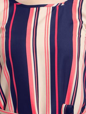 tie front striped a-line dress - 16709700 - Standard Image - 4