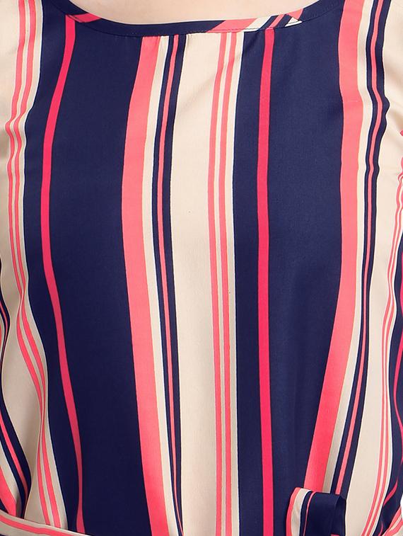 tie front striped a-line dress - 16709700 - Zoom Image - 4