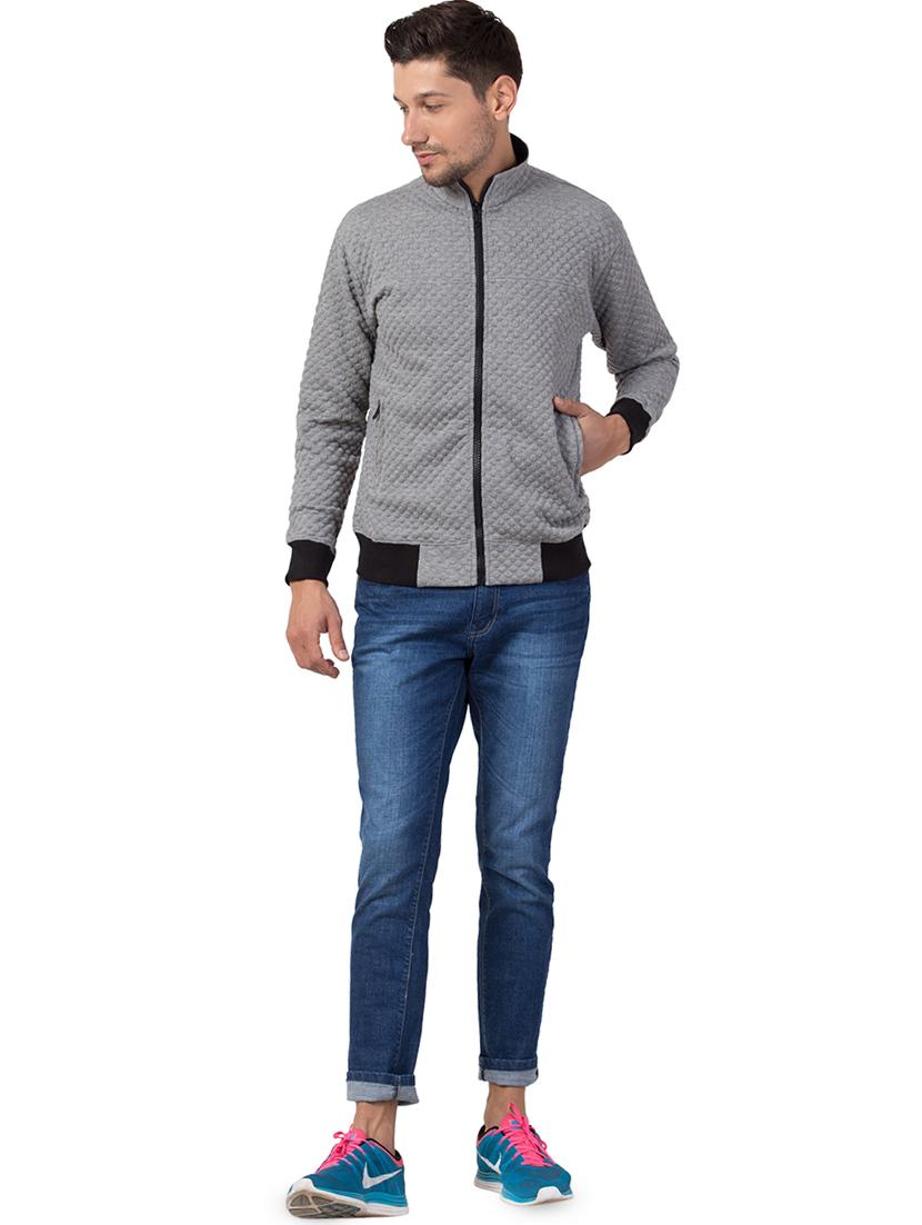 grey solid casual jacket - 16709799 - Zoom Image - 4