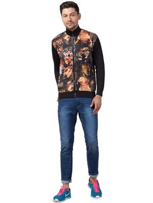 black printed casual jacket - 16709800 - Standard Image - 4