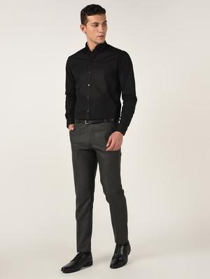 grey textured flat front formal trouser - 16709819 - Standard Image - 4