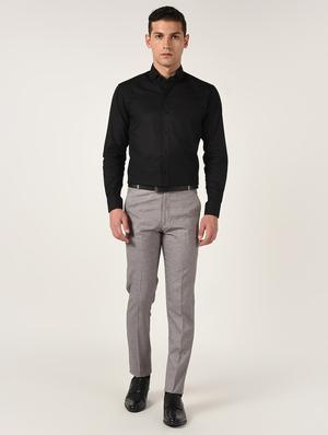 brown textured flat front formal trouser - 16709828 - Standard Image - 4