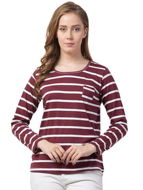 round neck striped tee - 16710624 - Standard Image - 1