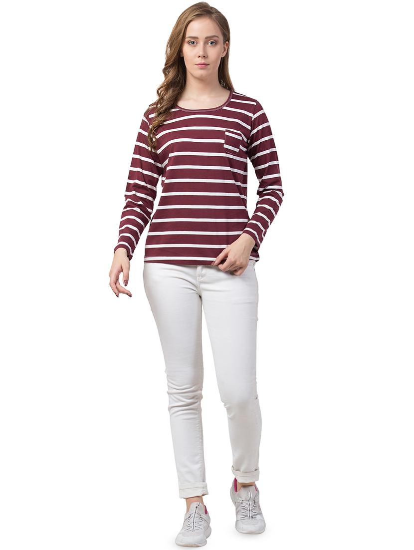 round neck striped tee - 16710624 - Zoom Image - 4