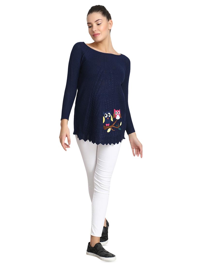 boat neck applique pullover - 16710627 - Zoom Image - 4