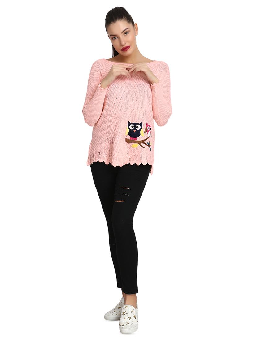 boat neck applique pullover - 16710632 - Zoom Image - 4