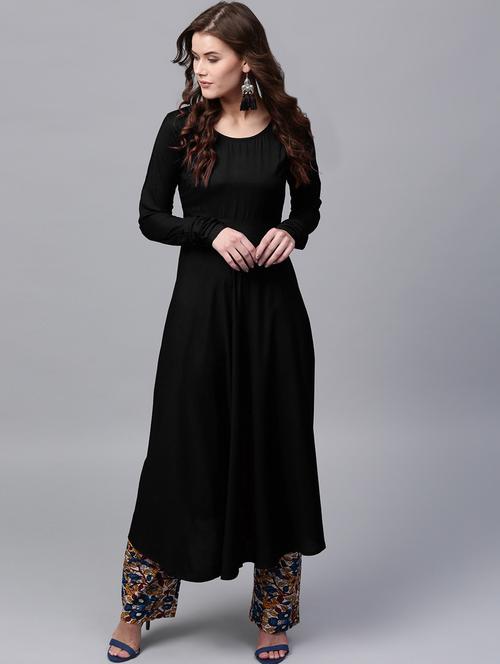 solid flared kurta - 16711070 - Standard Image - 1
