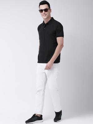 black solid polo t-shirt - 16711097 - Standard Image - 4