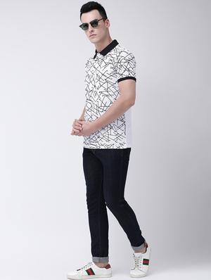 white front printed polo t-shirt - 16711104 - Standard Image - 4