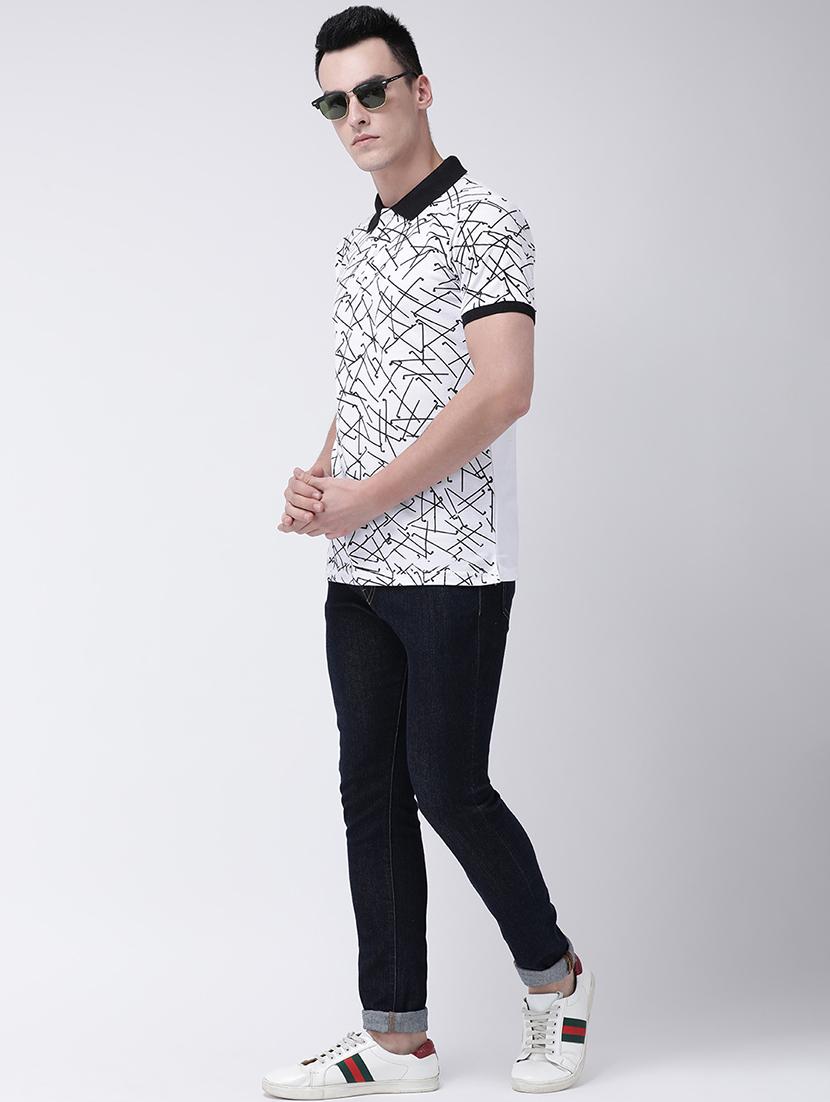 white front printed polo t-shirt - 16711104 - Zoom Image - 4