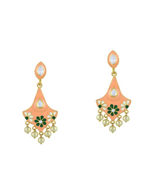 pink metal drop earring - 16711451 - Standard Image - 1